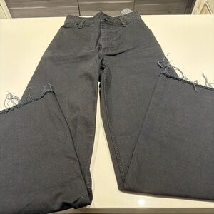 Zara Black Distressed Women Jeans